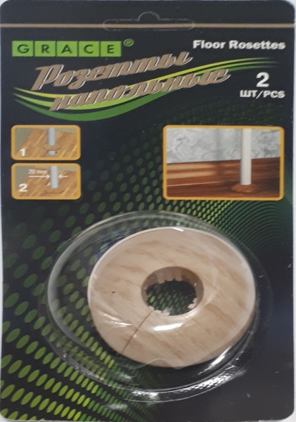 Накладка д/труб GRACE Дуб беленый 173 D 32*63*14мм пластик(2шт)