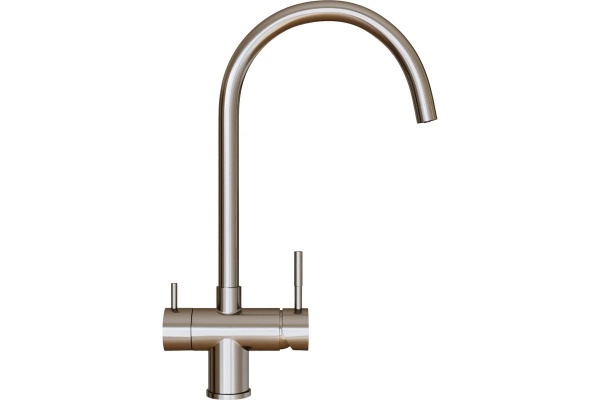 Смеситель кухня MIXLINE MLSS-0326 сатин с подключением к фильтру