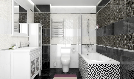 Плитка 300*300 Laparet Crystal мозаика черная+белая