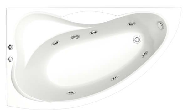 Ванна акрил 1,5x0,9 "Вектра" правая, каркас, панель BAS (РОССИЯ)