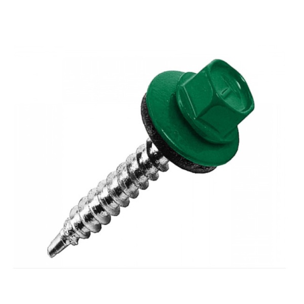 Саморез кровельный 4,8*35мм (6005) зеленый мох КР с ZP (по дереву)