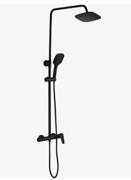 Душевая стойка с тропическим душем и смесителем OSGARD Grunan черный 10250