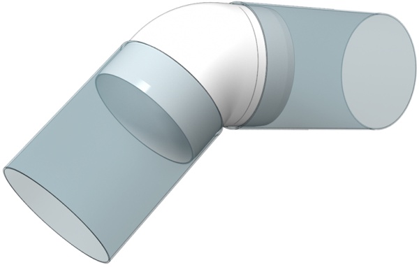 Колено круглое d=125 мм на 45 градусов ЭРА 12,5ККП 45