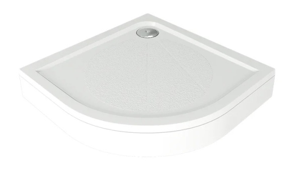 Поддон Эклипс 80*80 полукруглый литьевой мрамор+экран+установоч.компл BAS