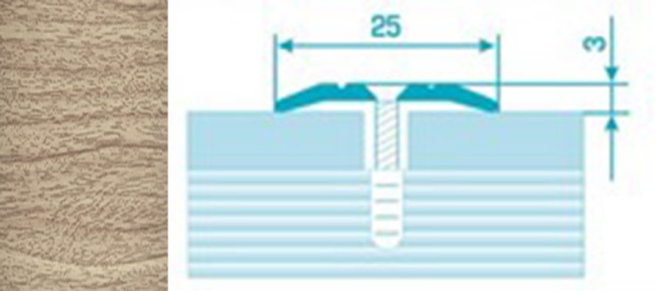 Порог ПС 01 180 шир 25мм дуб беленый 087