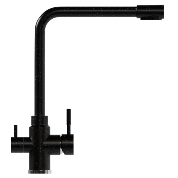 Смеситель кухня MIXLINE ML-GS13 (308) черный с выходом для питьевого фильтра