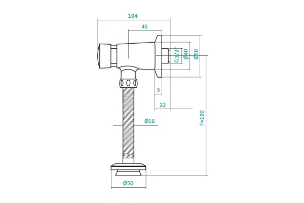 Кран для писсуара Гала нажимной