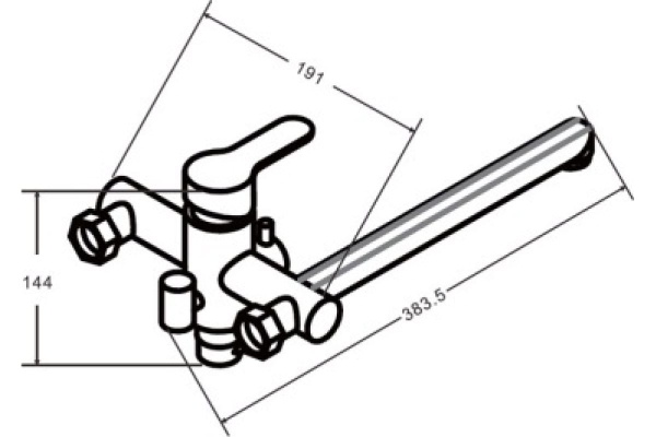 Смеситель ванна/душ  OSGARD HUGG 11223 с длинным изливом