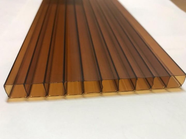 Сотовый поликарбонат 4 мм 6000х2100мм терракот (коричневый) Rational Казань