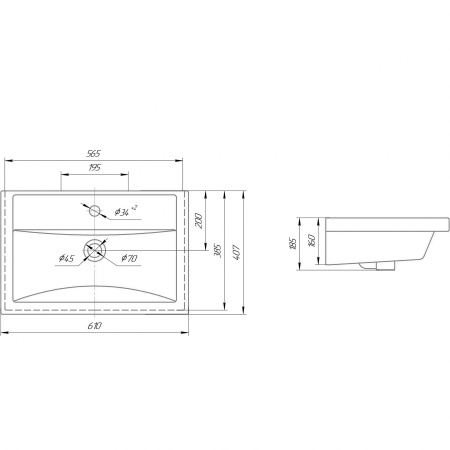 Умывальник"Фостер-60" белый Kirovit