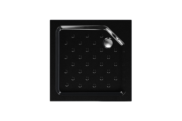 Душевой поддон акриловый квадрат 80*80*6 "Universal N" (каркас+экран) высота 16 см, ЧЁРНЫЙ