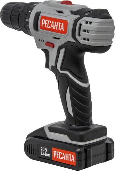 Дрель-шуруповерт ДА-20-2ЛК Акк.20В 2 Li-ion 2,0Ач, 55Нм, 2 скорости, кейс Ресанта