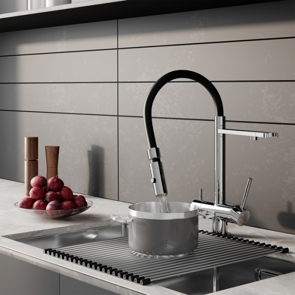 Смеситель кухня IDDIS Ace с фильтром и гибким изливом, хром, ACESBFFi05