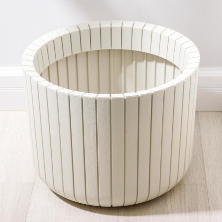 Кашпо пластм. Шато 380*300мм белый ротанг 29,0л М3040