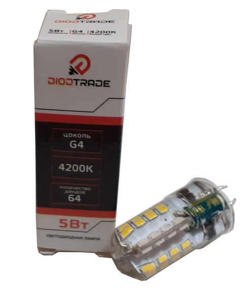 Лампа светодиодная LED 5Вт 12В G4 4200К капсульная Diodtrade