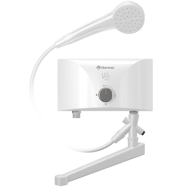 Водонагреватель проточный THERMEX Vetro 6500 combi, 6,5кВт, кран+душ