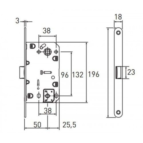 Защелка дверная ARCHIE LM 5212OL BH магнитная