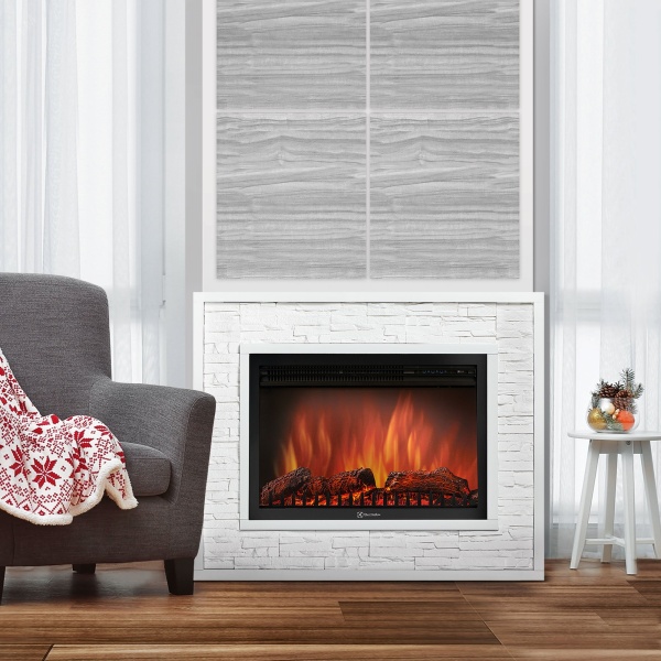 Портал для камина Loft 30, 1180х985х300мм, 37кг, камень белый, эмаль белая Electrolux