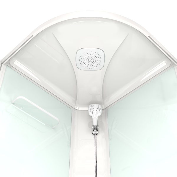 Кабина душевая Domani-Spa Delight 99 high 90*90*218 выс. поддон, мат стекло, белая стекл.панель