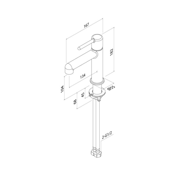 Смеситель раковина IDDIS Aiger матовый хром AIGBC00i01