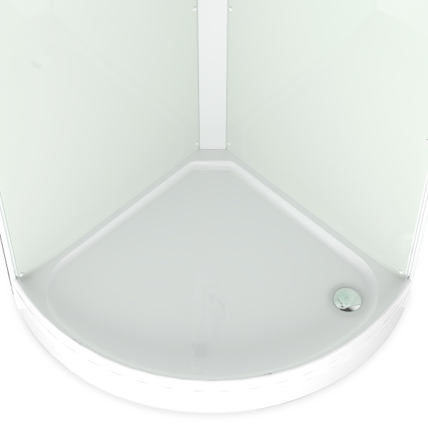 Кабина душевая Domani-Spa Delight Slim 2дв 99, 90*90*218см б/эл., низк.поддон, мат стек./бел.ст