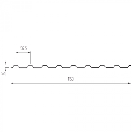 Монолитный поликарбонат профилированный МП20 0,8мм 1,15х3м терракот