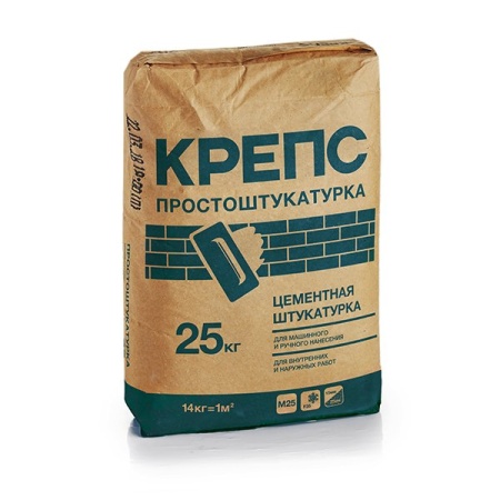 Штукатурка цементная КРЕПС ПРОСТОШТУКАТУРКА 25кг 