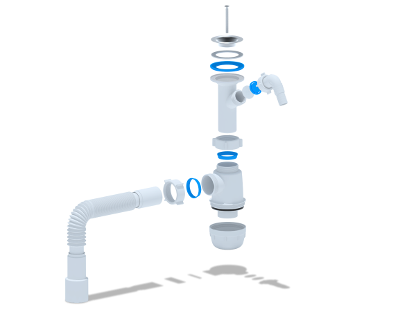 Сифон 1 1/2"*40  А2015 АНИ Грот с отв. и гиб. трубой 40x40/50