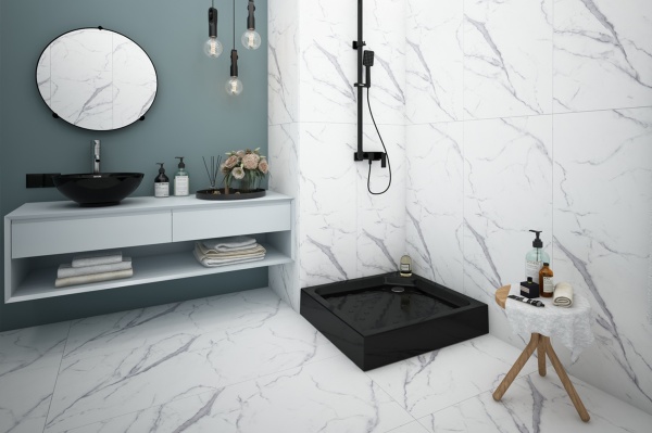 Душевой поддон акриловый квадрат 80*80*6 "Universal N" (каркас+экран) высота 16 см, ЧЁРНЫЙ