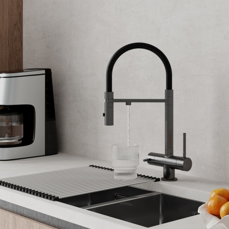 Смеситель кухня IDDIS Ace с фильтром и гибким изливом, графит ACEGMFFi05