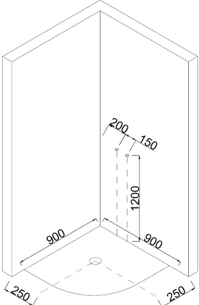 Кабина душевая Taliente TA-9090M 90*90  глуб. поддон/,бел. стенки/мат. стекло (3места)