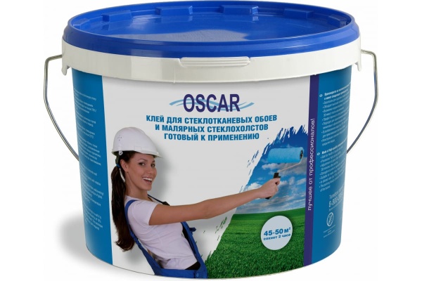 Клей обойный 10кг Оскар д/стеклообоев ,готовый к применению