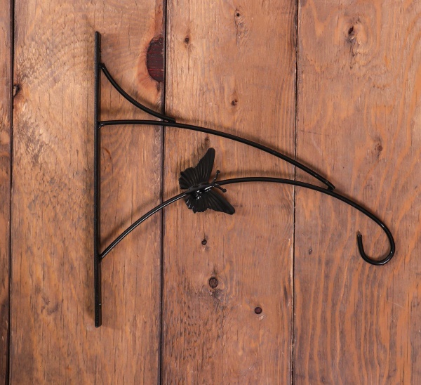 Кронштейн для кашпо, 25 см, металл, Бабочка в узоре