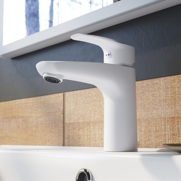 Смеситель раковина IDDIS Ray белый матовый RAYWT00i01