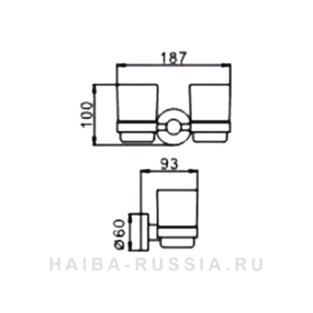 Держатель стаканов двойной HB8308 HAIBA