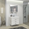 Мебель д/ванной "Никосия-80" шкаф-зеркало дуб белый COMFORTY