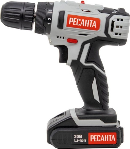 Дрель-шуруповерт ДА-20-2ЛК Акк.20В 2 Li-ion 2,0Ач, 55Нм, 2 скорости, кейс Ресанта