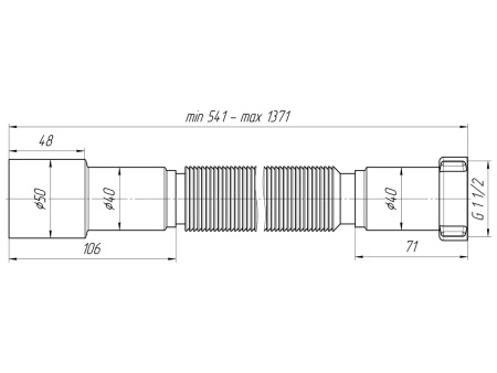 Гофра К116 1 1/2"*40/50 удлиненная АНИ пласт