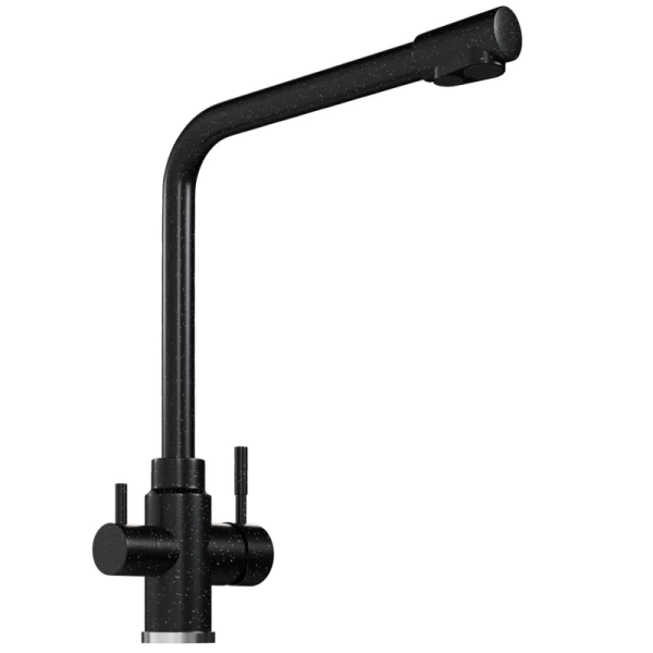 Смеситель кухня MIXLINE ML-GS13 (308) черный с выходом для питьевого фильтра