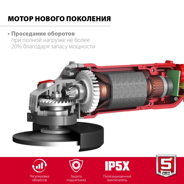 Шлифмашина угловая УШМ-125-1205 Э, 125мм, 1200Вт, регулировка оборотов ЗУБР