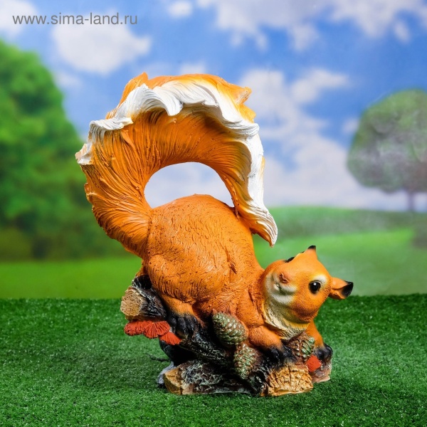 Фигура садовая Белка с пушистым хвостом, 15*27*32см
