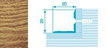 Порог ПУ 05-1 90 шир 20*20мм дуб универсал 084 угол внутренний