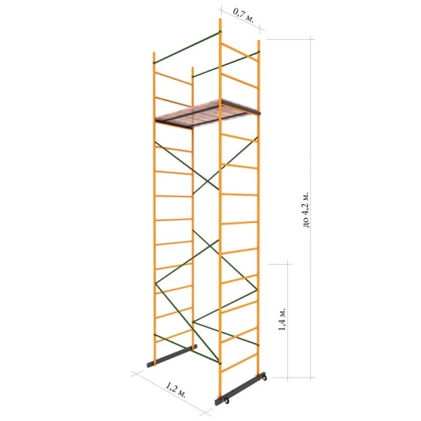 Вышка "Компакт" 4,2м сборно-разборная р.п.1,2*0,7м 