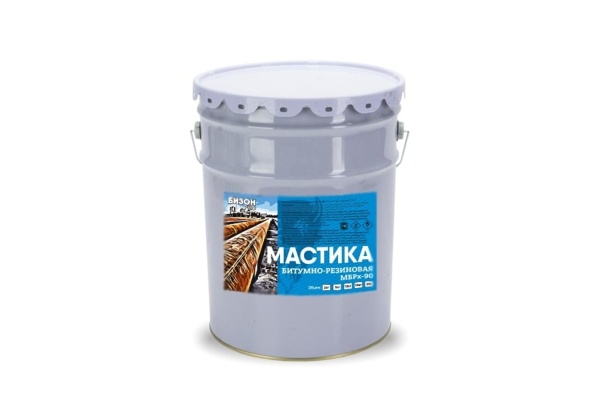 Мастика битумная 20 кг битумно-резиновая МБРх-90 Бизон