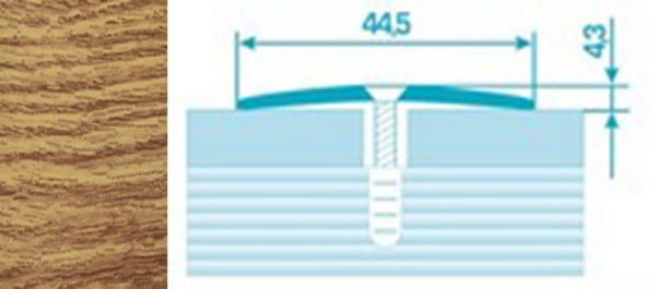 Порог ПС 04 90 шир 44,5мм дуб универсал 084