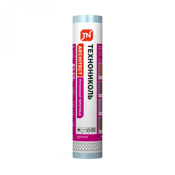 Черепица рулонная красная Бобровый хвост 1х8м 