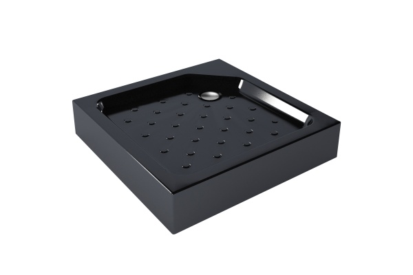 Душевой поддон акриловый квадрат 80*80*6 "Universal N" (каркас+экран) высота 16 см, ЧЁРНЫЙ