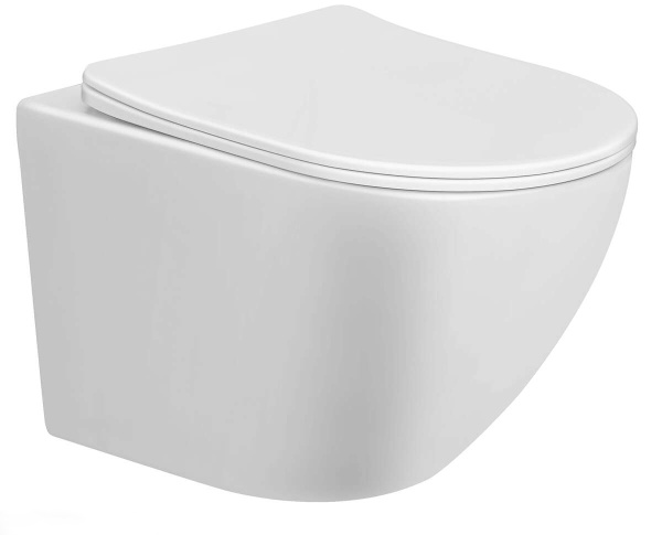 Унитаз подвесной "Amato" безободковый, сиденье дюропласт Taliente AM25010