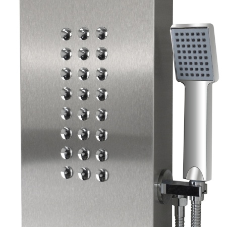 Душевая панель GFmark "тропический душ" ГРАФИТ с двумя лейками, корпус нерж.сталь 5521