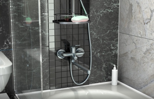 Смеситель ванна/душ OSGARD SOLEN WHITE A59223 белый с длинным изливом